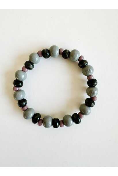 Armbandje Grijs/Paars