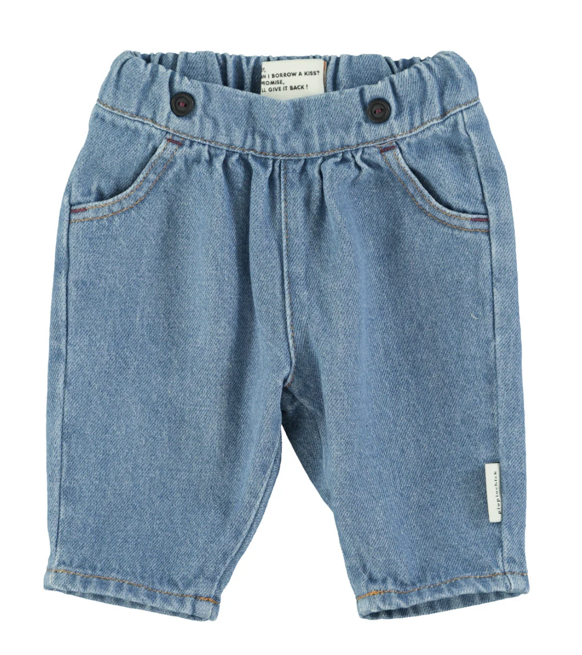 Baby trousers | Washed blue denim-1