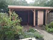 Overkapping met schuur - 550x250cm