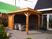 Overkapping met schuur - 450x250cm