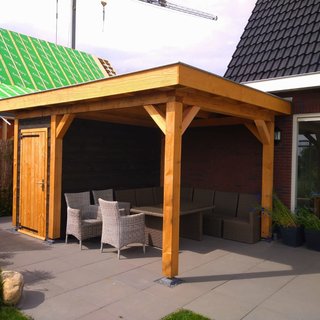 Overkapping met schuur - 450x250cm