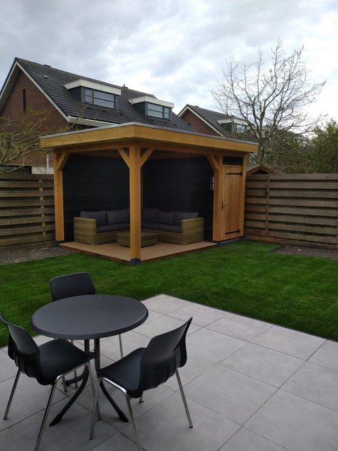 Overkapping met schuur - 450x250cm