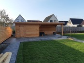 Overkapping met schuur - 900x300cm