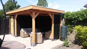 Overkapping met schuur - 500x300cm Overkapping met schuur - 500x300cm
