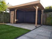 Overkapping met schuur - 500x300cm Overkapping met schuur - 500x300cm