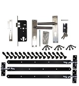 Beslagset zwart gecoat t.b.v opgeklampte deur enkel XL