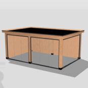 Luxe overkapping met glazen schuifwand - 600x400cm Luxe overkapping met glazen schuifwand - 600x400cm