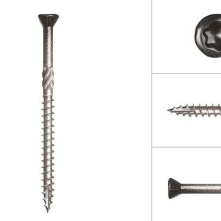 RVS Tuinschroeven 5 x 70 mm zwart (100 stuks)