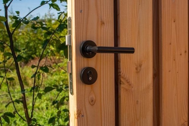 Deurbeslag Set Compleet PC 72 - Poortslot Zwart op Rozet (per set)