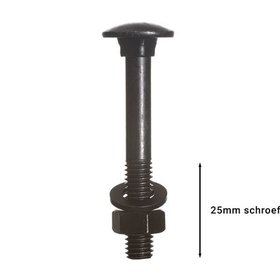 Slotbouten Verzinkt Zwart M8 x 60 mm (10 stuks)