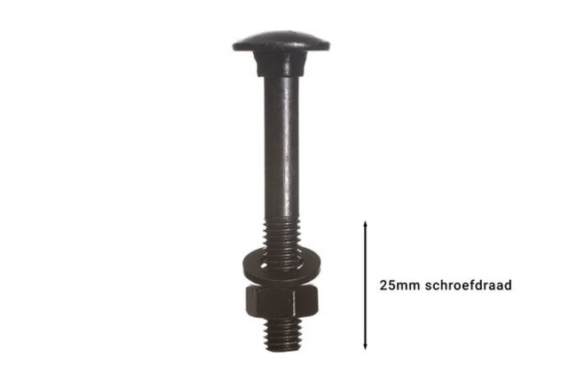 Slotbouten Verzinkt Zwart M8 x 60 mm (10 stuks)