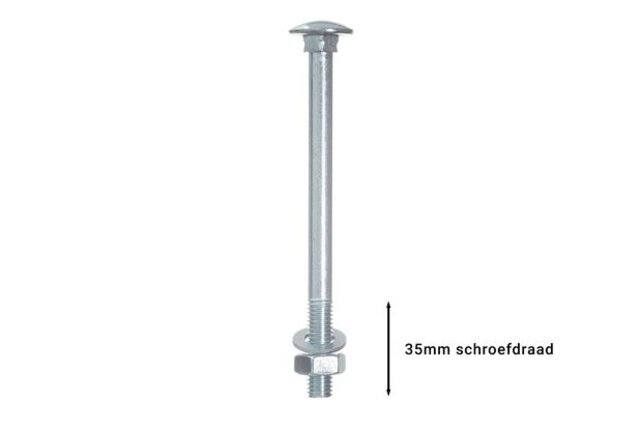 Slotbout Verzinkt M10 x 130 mm (10 stuks)