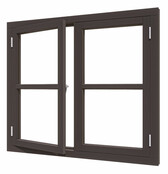 Douglas Steellook Vleugelraam dubbel 145x131cm Zwart gespoten (incl. glas)