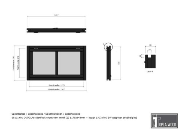 Douglas Horizontaal Steellook Uitzetraam 131x78cm enkel Zwart gespoten (incl. glas) Douglas Horizontaal Steellook Uitzetraam 131x78cm enkel Zwart gespoten (incl. glas)
