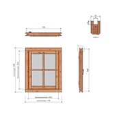 Douglas Vleugelraam 78x95cm - met kozijn