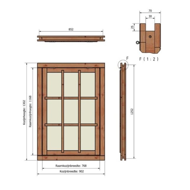 Douglas Uitzetraam 90x130cm