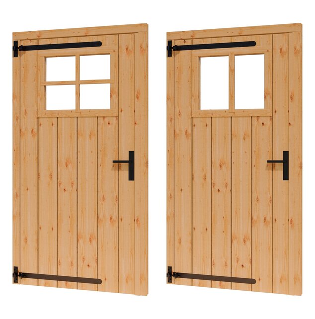 Douglas opgeklampte deur enkel met raam 106x202cm excl h&s