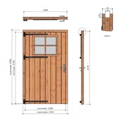 Douglas opgeklampte deur enkel met raam 133x220cm XL excl h&s Douglas opgeklampte deur enkel met raam 133x220cm XL excl h&s