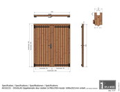 Douglas Opgeklampte Deur Dubbel 169x202cm met raam excl h&s