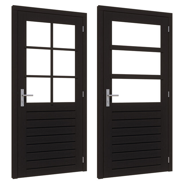 Douglas Stapeldorpeldeur zwart/wit Deluxe Enkel 106x219 - Incl. dubbel glas