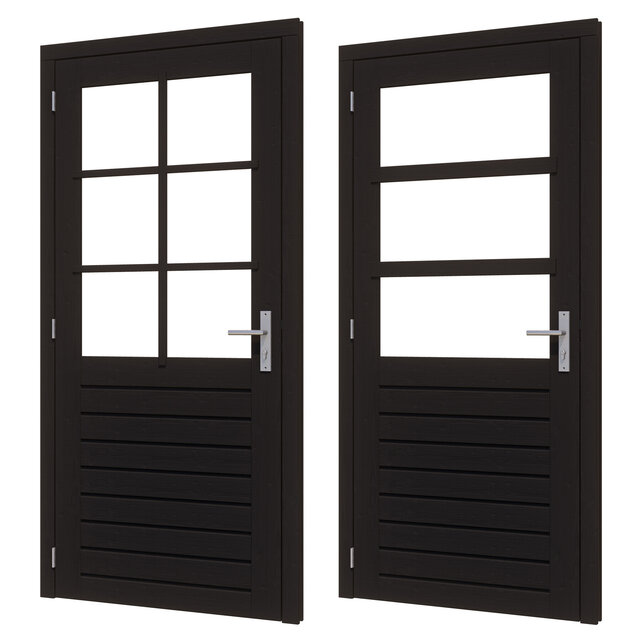 Douglas Stapeldorpeldeur zwart/wit Deluxe Enkel 106x219 - Incl. dubbel glas