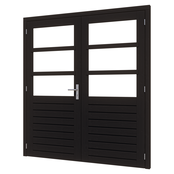 Douglas Stapeldorpeldeur zwart/wit Deluxe Dubbel 200x219cm -  Incl. dubbel glas