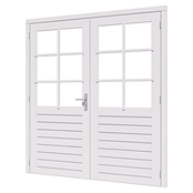 Douglas Stapeldorpeldeur zwart/wit Deluxe Dubbel 200x219cm -  Incl. dubbel glas