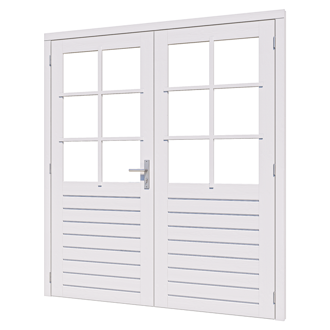 Douglas Stapeldorpeldeur zwart/wit Deluxe Dubbel 200x219cm -  Incl. dubbel glas