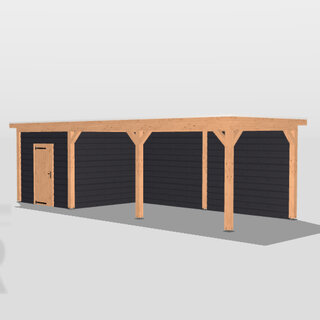 Overkapping met schuur  - 900x300cm