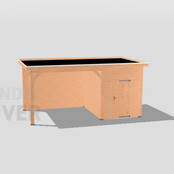 Overkapping met schuur  - 550x300cm Overkapping met schuur  - 550x300cm