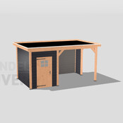 Overkapping met schuur - 500x300cm Overkapping met schuur - 500x300cm