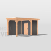 Overkapping met schuur - 450x250cm