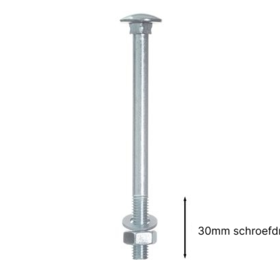 Slotbout verzinkt m8 x 140 mm 50 stuks