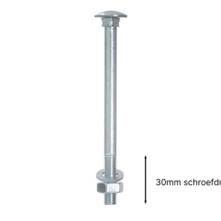 Slotbout verzinkt m8 x 140 mm 50 stuks