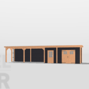 Overkapping met 2 schuren  1250x300