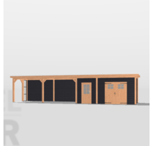 Overkapping met 2 schuren  1250x300