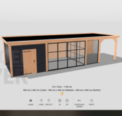 Overkapping met schuur 11 meter