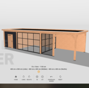 Overkapping met schuur 11 meter