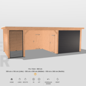 Overkapping met schuur/ shutter 800x350