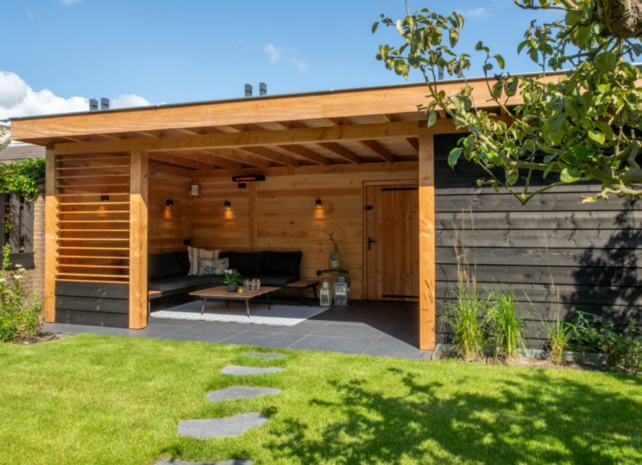 Overkapping met schuur/ shutter 800x350