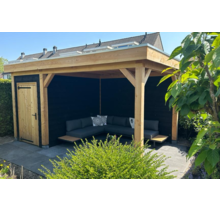 Overkapping met kleine schuur - 500x250cm