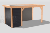 Overkapping met kleine schuur - 500x250cm