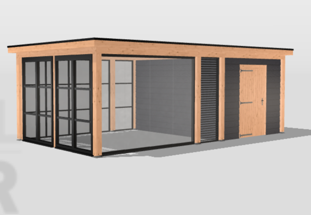 Veranda met schuur 750x400