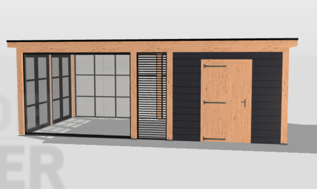 Veranda met schuur 750x400