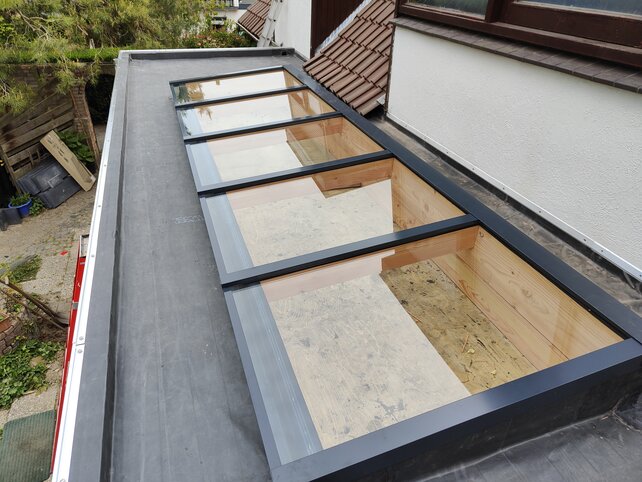 Lichtstraat Lessenaarsdak (frame Douglas onbehandeld)