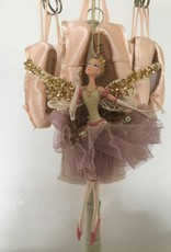 Goodwill Goodwill porseleinen ballerina hanger met vleugels goud en kleur