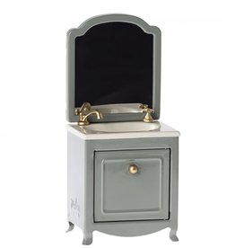 Maileg Maileg sink dresser with mirror wastafel muisjes – dark mint