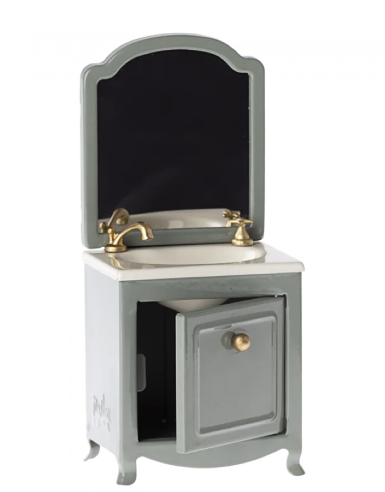 Maileg Maileg sink dresser with mirror wastafel muisjes – dark mint 11-2117-01