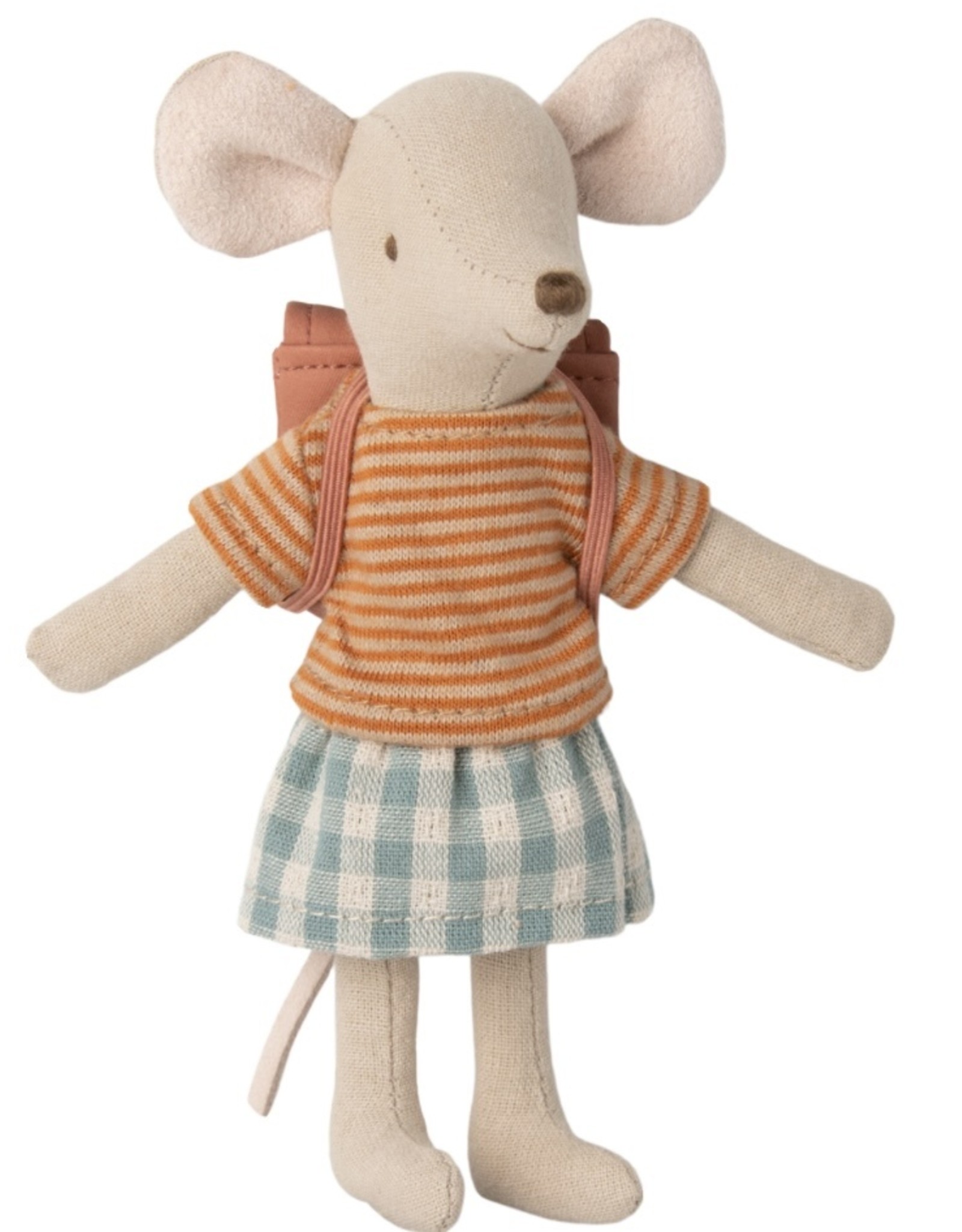 Maileg Maileg tricycle mouse big sister with bag old rose 17-3207-00