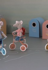 Maileg Maileg tricycle mouse big sister with bag old rose 17-3207-00